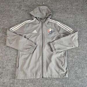 North Carolina FC Jacket Youth Large Hooded Full Zip Soccer Adidas AEROREADY‎